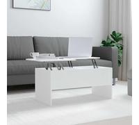 QZZCED Table basse moderne avec rangement caché et design relevable, bois contreplaqué résistant à l'humidité, surface réglable pour écrire et lire, table de salon