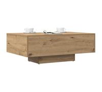 QZZCED Table basse moderne avec rangement, structure en bois technologique et pieds en métal, surface résistante pour salon, meuble d'appoint élégant et durable