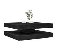 QZZCED Table basse pivotante à 360 degrés avec plateau rotatif et étagère inférieure, design moderne pour salon, matériau en bois d'ingénierie résistant à l'humidité