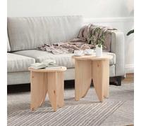 QZZCED Table basse ronde rustique en bois massif de pin, compacte 41,5 x 44 cm, pour salon, montage facile avec tournevis, décoration d'intérieur pour style rustique et moderne,