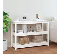 QZZCED Table console en bois de pin massif avec 3 étagères ouvertes, meuble d'entrée multifonction pour salon, organisation et décoration rustique, montage facile avec manuel (français non garanti)