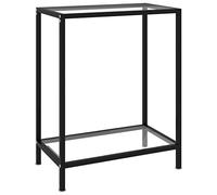 QZZCED Table d'appoint, table d'appoint, table basse, table console, transparente, 60 x 35 x 75 cm, verre trempé pour salon, chambre à coucher, bureau