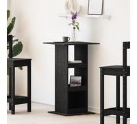 QZZCED Table de bar avec espace de rangement - En chêne noir - Table à manger pour cuisine - 60 x 60 x 102 cm