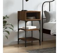 QZZCED Table de chevet aspect chêne pour chambre à coucher - Commode de chevet pour pièces à vivre - 35 x 34,5 x 70 cm - Matériau du bois