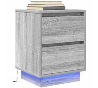 QZZCED Table de chevet avec lumières LED RVB et rangement spacieux, meuble auxiliaire en bois d'ingénierie résistant à l'humidité pour chambre, surface lisse, facile à nettoyer,