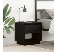 QZZCED Table de chevet en chêne noir - Table de chevet pour pièces à vivre - 45 x 34 x 48 cm