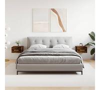 QZZCED Table de chevet flottante en bois contreplaqué avec grand espace de rangement et fonction présentoir pour décoration de maison, montage mural facile, surface lisse