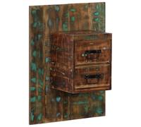 QZZCED Table de chevet murale en bois massif recyclé avec grand rangement, étagère flottante pour chambre, structure stable et design unique pour organiser des livres