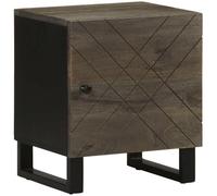 QZZCED Table de chevet noire - Commode de chevet pour chambre à coucher - 40 x 33 x 46 cm - Bois massif mangue
