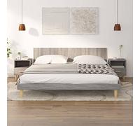 QZZCED Table de chevet style scandinave avec tiroir et compartiment, bois contreplaqué, pieds en eucalyptus solide, résistant et stable pour décoration de la maison