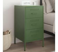 QZZCED Table de chevet vert olive - Commode de chevet pour pièces à vivre - 36 x 39 x 68 cm - Acier