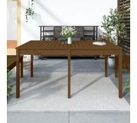 QZZCED Table de jardin en bois massif de pin marron miel 159,5 x 82,5 x 76 cm, table d'extérieur pour terrasse et patio avec structure stable et surface résistante, meuble de jardin