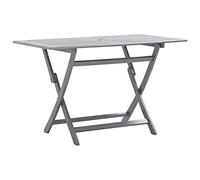 QZZCED Table pliante de jardin en bois massif d'acacia 120 x 70 x 75 cm résistante et durable avec trou pour parasol, idéale pour l'extérieur et l'extérieur, montage facile