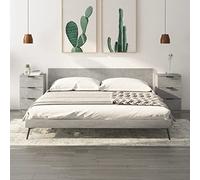 QZZCED Tables de chevet 2 pièces. Gris béton Commodes de chevet Commodes de chevet pour pièces à vivre 40 x 36 x 65 cm