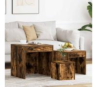 QZZCED Tables empilables multi-usages en bois contreplaqué pour salon et chambre, 3 tables d'appoint au design moderne pour petits espaces, rangement et surface faciles