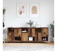 QZZCED Tablettes latérales 3 pièces en bois ancien buffet classique avec grand rangement et fonction présentoir, meuble en bois durable pour organisation de la maison 180 x 35 cm