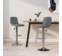 QZZCED Tabouret de bar pivotant avec élévateur à gaz, chaise de bar tapissée en tissu doux, base en acier chromé et repose-pieds réglable en hauteur pour cuisine ou salle à manger