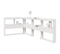 QZZCED Tête de bibliothèque en bois de pin massif avec structure stable et grand rangement intégré, support ergonomique pour le dos et montage flexible gauche ou droit,