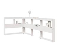 QZZCED Tête de bibliothèque en bois de pin massif avec structure stable et grand rangement intégré, support ergonomique pour le dos et montage flexible gauche ou droit,