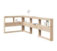 QZZCED Tête de bibliothèque en bois de pin massif avec structure stable et grand rangement intégré, support ergonomique pour le dos et montage flexible gauche ou droit,