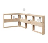 QZZCED Tête de bibliothèque en bois de pin massif avec structure stable et grand rangement intégré, support ergonomique pour le dos et montage flexible gauche ou droit,