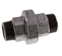 R 1 1/4'' Fonte zinguée Embout double 3 pièces à étanchéité conique 25 Bar
