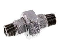 R 1/2'' Fonte zinguée Embout double 3 pièces à étanchéité conique 25 Bar