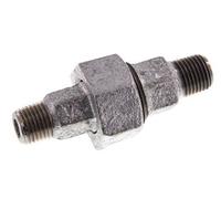 R 1/4'' Fonte zinguée Embout double 3 pièces à étanchéité conique 25 Bar