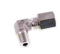R 1/8'' mâle x 6L Raccord à compression coudé à 90 degrés en acier inoxydable 315 Bar DIN 2353
