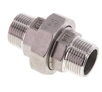 R 1'' Acier inoxydable Embout double 3-pièces avec joint conique 16 Bar