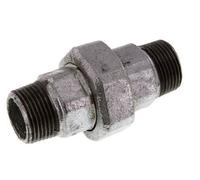 R 1'' Fonte zinguée Embout double 3 pièces à étanchéité conique 25 Bar