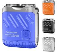 R-12 Mini Rasoir ÉLectrique pour Hommes, 2025 Nouveau Rasoir de Barbe Imperméable Portable Avec Conception de Valise, Rasoir à Rasage Masculin Adapté Aux Voyages (Bleu)