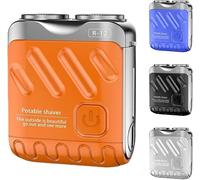 R-12 Mini Rasoir ÉLectrique pour Hommes, 2025 Nouveau Rasoir de Barbe Imperméable Portable Avec Conception de Valise, Rasoir à Rasage Masculin Adapté Aux Voyages (Orange)