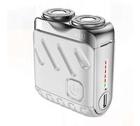 R-12 Rasoir électrique pour bagages, rasoir à barbe mini et portable, rasoir électrique portable, rechargeable par USB, un seul bouton, longue durée pour la maison et les voyages (blanc)
