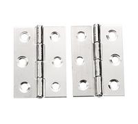 (R) 2pcs Acier inoxydable 2 pouces 4.4x3.1cm Porte de Cabinet Charnieres Quincaillerie