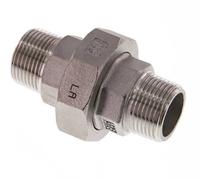 R 3/4'' Acier inoxydable Embout double 3-pièces avec joint conique 16 Bar