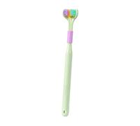 /R Brosse à dents à trois côtés, brosse à dents à poils ultra fins et doux, triple macaron, idéale pour les autistes et les besoins spéciaux pour adultes et enfants
