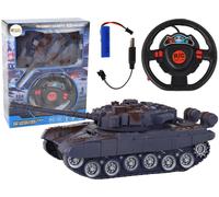 R/C Tank Télécommande Lumière Son Bleu Marine 1:18 27MHz