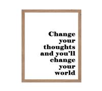 r - Changez vos penses Changez votre monde Inspirant Motivation - Cadeau pour ami de la famille - Dcor mural pour Home Office 8x10 Beige Framed