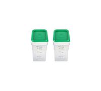 R cipient translucide Cambro 4SFSPP190 de 4 pintes avec couvercle vert Kelly SFc2452, 4 pintes, paquet de 2
