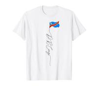 R.D. Congo, Kinshasa, Patriotique congolais T-Shirt Graphique avec Valeur, Homme, Blanc, M