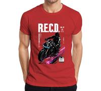 R.E.C.O. Neo Tokyo Cyberpunk Japan Y2K T-shirt pour homme, rouge, S