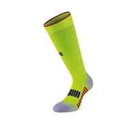 R-EVENGE Chaussettes techniques running adulte compression thermorégulatrices renforts longues jaune fluo, blanc, XXL Tall