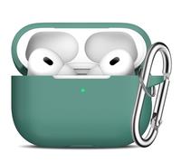 R-fun AirPods Pro 2nd et 1st Generation Case Cover with Keychain, Full Protective Silicone Skin Accessories for Women Men with Apple AirPods Pro 2022/2019 Charging Case,Front LED Visible-Vert Pine