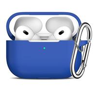 R-fun AirPods Pro 2nd et 1st Generation Case Cover with Keychain, Full Protective Silicone Skin Accessories for Women Men with Apple AirPods Pro 2022/2019 Charging Case,Front LED Visible-Bleu