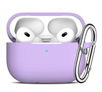 R-fun AirPods Pro 2nd et 1st Generation Case Cover with Keychain, Full Protective Silicone Skin Accessories for Women Men with Apple AirPods Pro 2022/2019 Charging Case,Front LED Visible-Banana Purple