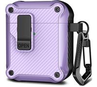 R - Fun Compatible airpods 2ème génération / 1ère génération Couvercle du boîtier, Pop up Cover Voiture Protection complète Compatible airpods Cas avec kit de Nettoyage et Porte - clés,Lavande