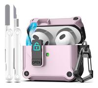 R-fun Compatible avec AirPods 3rd Generation 2021 Charging Case Cover, Full Drop Protection Auto Pop-Up Lid Compatible with Apple Airpod 3 Gen Case with Cleaner Kit & Keychain,Violet