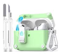 R-fun Compatible avec AirPods Pro 2 gen (Auto Pop-up Cover) avec kit de Nettoyage, pour Airpods Pro 2/1 gen (2023/2022/2019), pour Airpods Pro Case (USB-C/Lightning),Blanc/Avocat