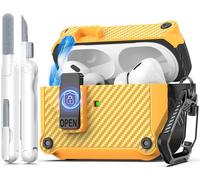 R-fun Compatible avec AirPods Pro 2 gen (Auto Pop-up Cover) avec kit de Nettoyage, pour Airpods Pro 2/1 gen (2023/2022/2019), pour Airpods Pro Case (USB-C/Lightning),Jaune